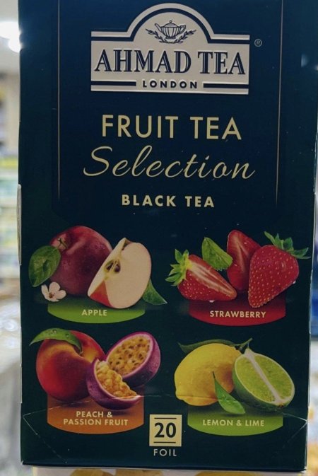 شاي فواكه بالفراوله والليمون والتفاح والمسفلورا مع الخوخ